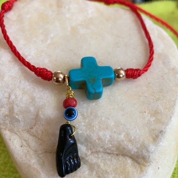 Azabache evil eye 🧿 Cross protection bracelet - Picture 3 of 13
